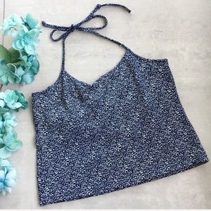 Vintage Esprit Halter Crop Top Boho Paisley